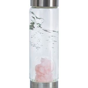 *Super Cute* Gemstone Crystal Bottle -Rose Quartz